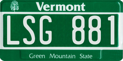 VT license plate LSG881
