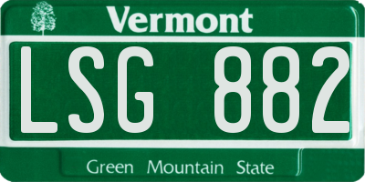 VT license plate LSG882