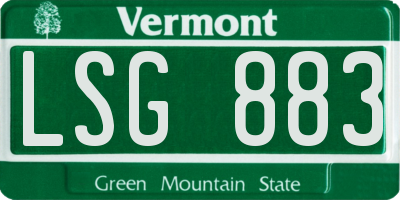 VT license plate LSG883