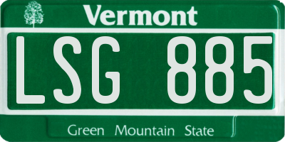 VT license plate LSG885