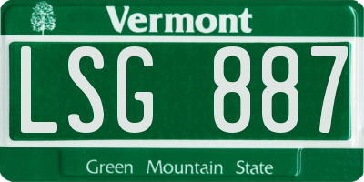 VT license plate LSG887