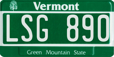 VT license plate LSG890