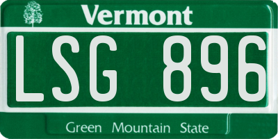 VT license plate LSG896
