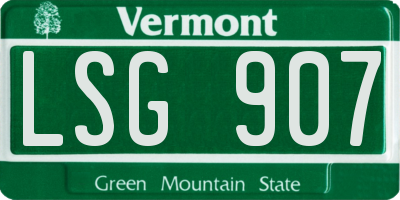 VT license plate LSG907