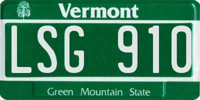 VT license plate LSG910