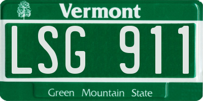 VT license plate LSG911