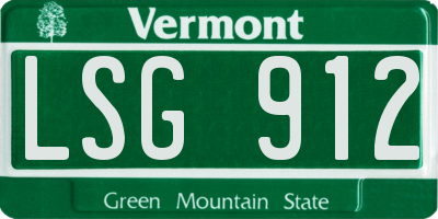 VT license plate LSG912