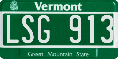 VT license plate LSG913