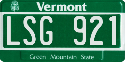 VT license plate LSG921