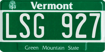 VT license plate LSG927