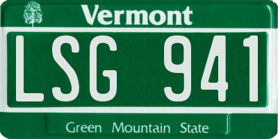 VT license plate LSG941