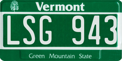 VT license plate LSG943