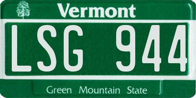 VT license plate LSG944