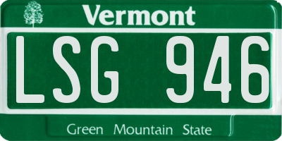 VT license plate LSG946