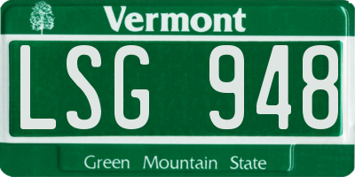 VT license plate LSG948
