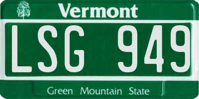 VT license plate LSG949