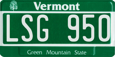 VT license plate LSG950