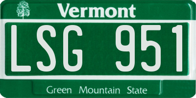 VT license plate LSG951