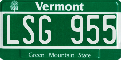 VT license plate LSG955