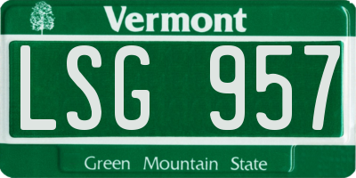 VT license plate LSG957