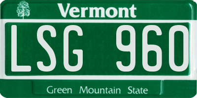 VT license plate LSG960