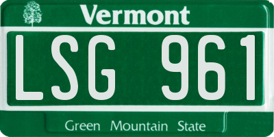 VT license plate LSG961