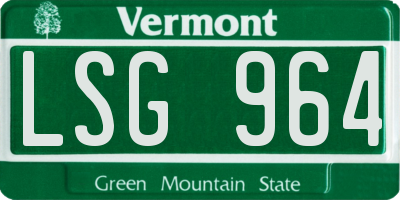 VT license plate LSG964