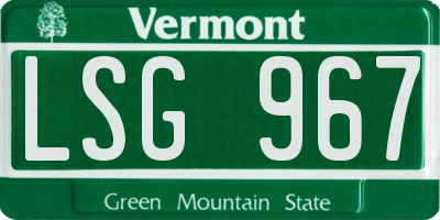 VT license plate LSG967