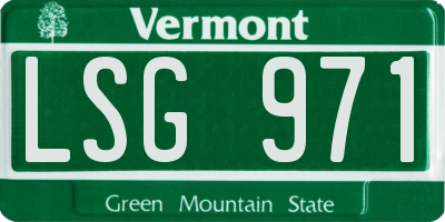 VT license plate LSG971