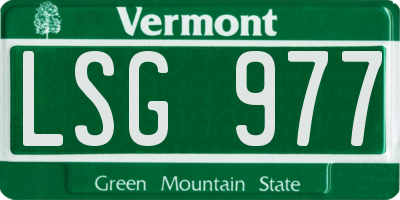VT license plate LSG977