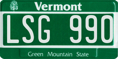 VT license plate LSG990