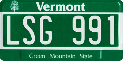 VT license plate LSG991
