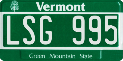 VT license plate LSG995
