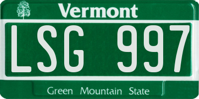 VT license plate LSG997