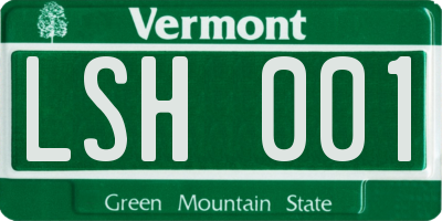 VT license plate LSH001