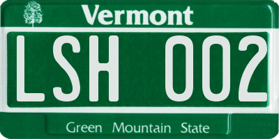 VT license plate LSH002