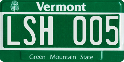 VT license plate LSH005