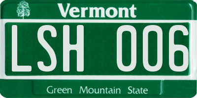 VT license plate LSH006