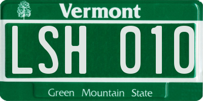 VT license plate LSH010