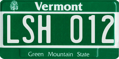 VT license plate LSH012