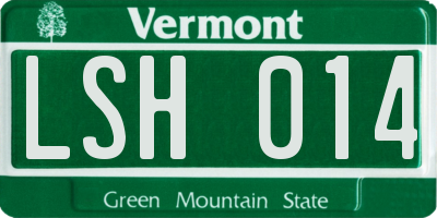 VT license plate LSH014