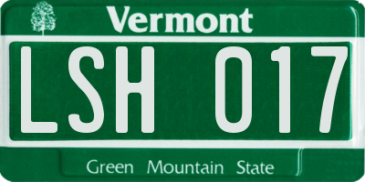 VT license plate LSH017
