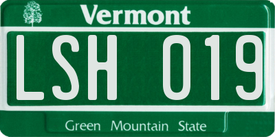 VT license plate LSH019