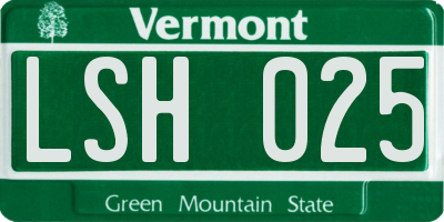 VT license plate LSH025