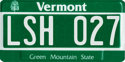 VT license plate LSH027