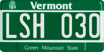 VT license plate LSH030