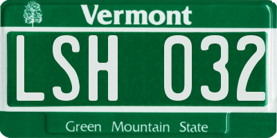 VT license plate LSH032