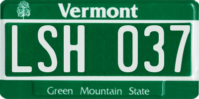 VT license plate LSH037