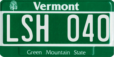 VT license plate LSH040