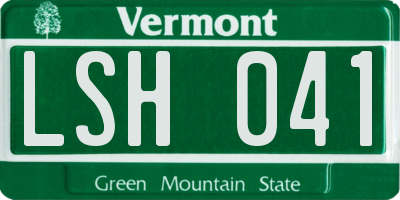 VT license plate LSH041